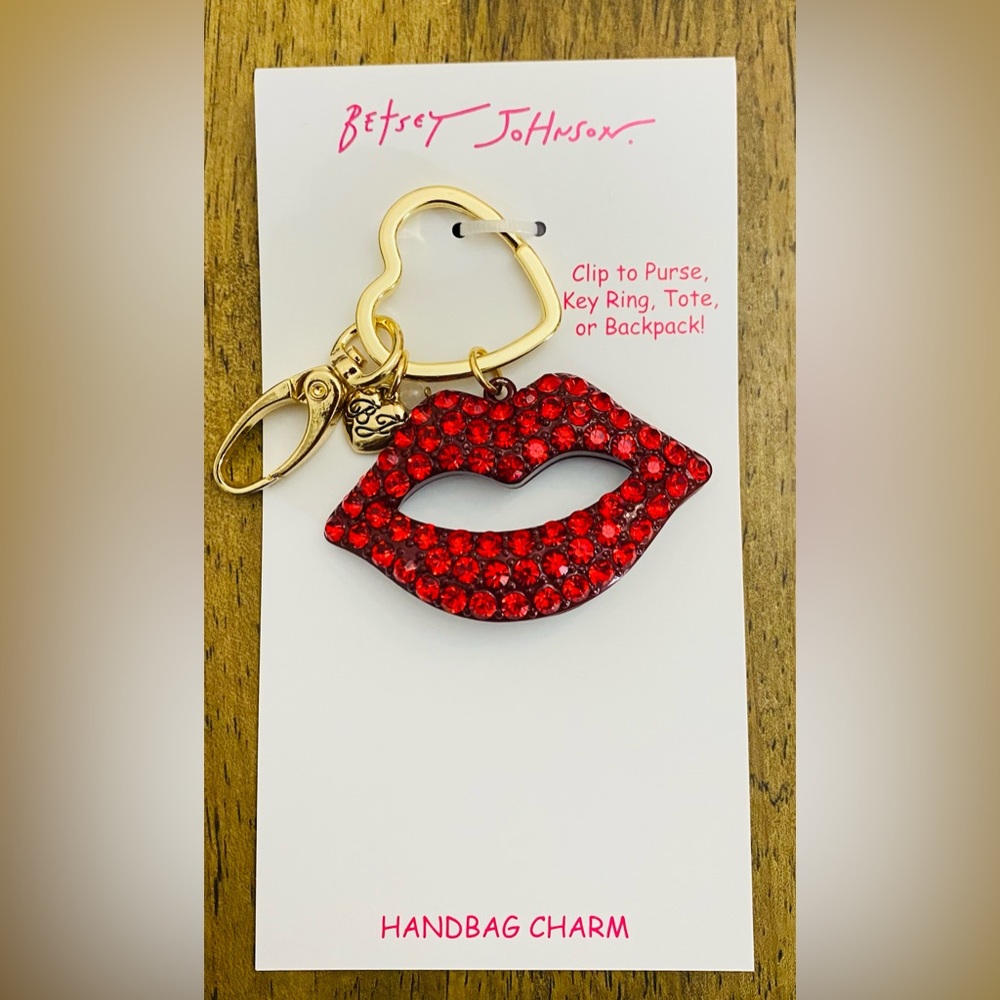 Betsey Johnson Bag Charm - Red Lips NWT